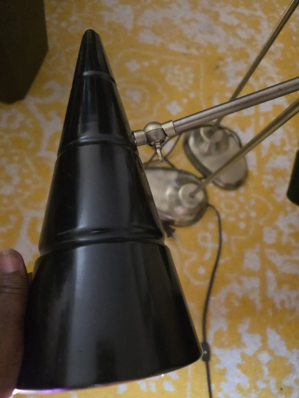 Adjustable Black Desk Lamps with Brushed Nickel Bases